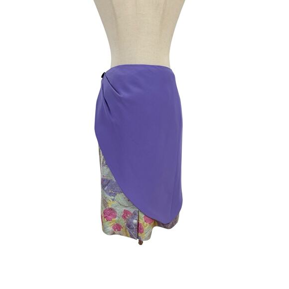 Vtg 80s Utah Tailoring Designer Skirt Suit Pastel Brocade Purple Business Event - Picture 10 of 16